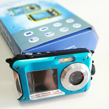 工廠直銷雙屏防水數碼相機 2400萬微距高清水下攝影機，支持一件代發及攝影攝像服務